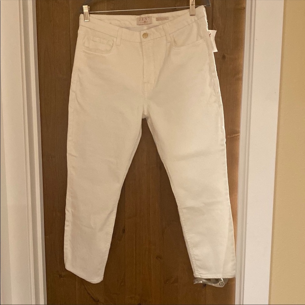 ⛱️🔥Jen7 (by 7 For All Mankind) - White Cropped Skinny Jeans - 14